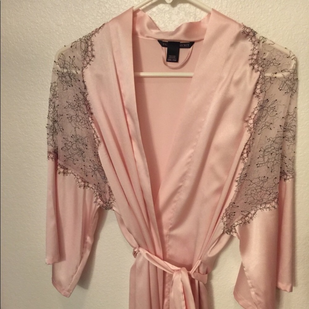 Victoria’s Secret satin robe with lace shoulders
